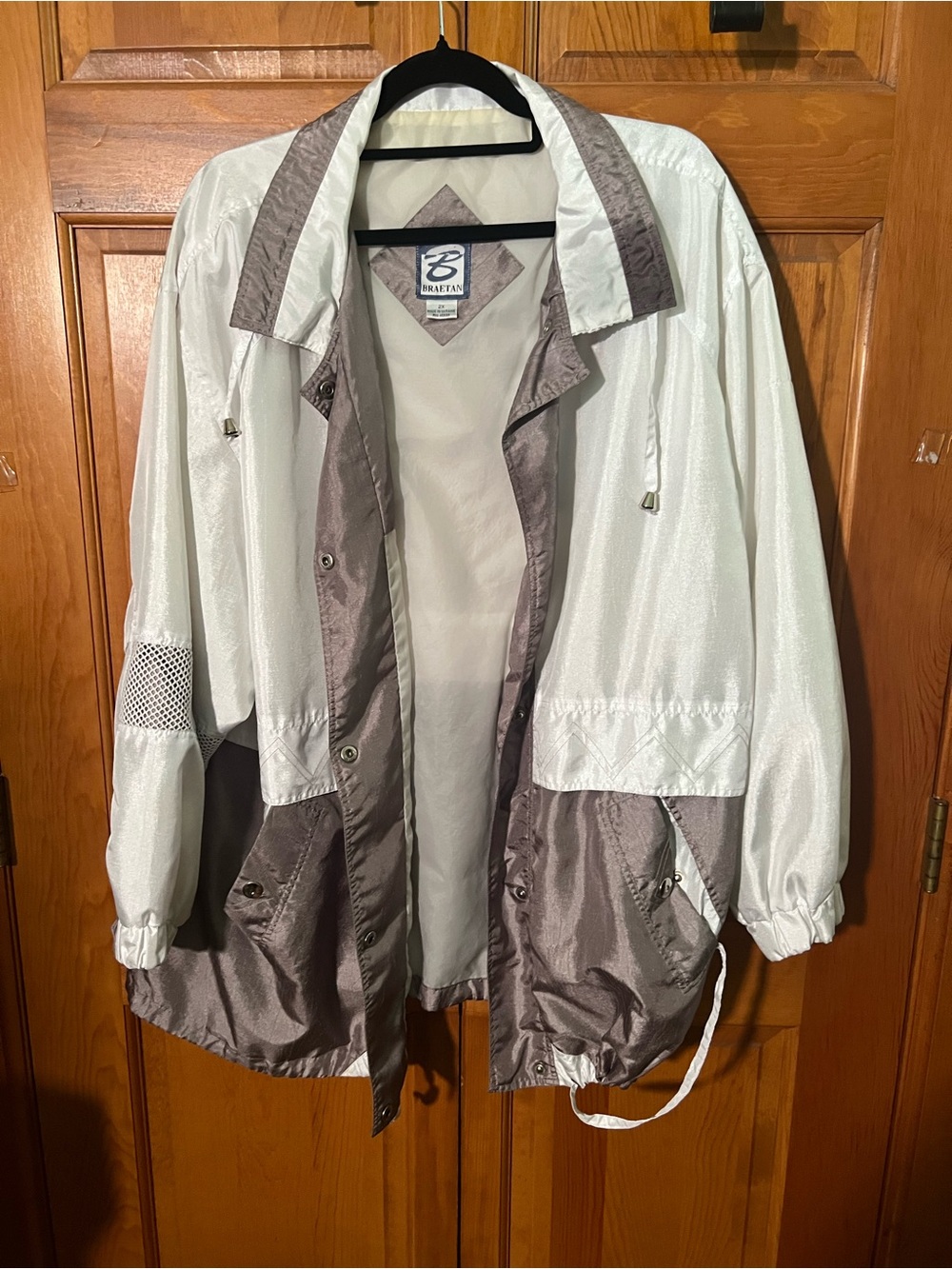 Braetan Two-Tone White and Taupe Utility Jacket
